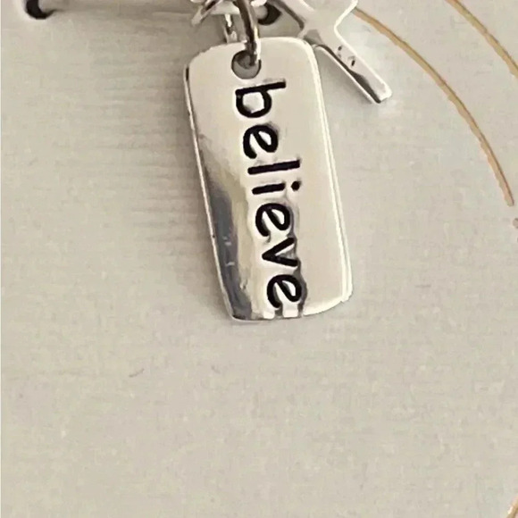 NWT Unwritten Silver Necklace "Believe" Pendant - Picture 3 of 3